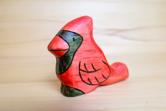Wooden Cardinal Bird Toy