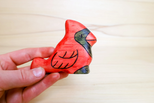 Wooden Cardinal Bird Toy