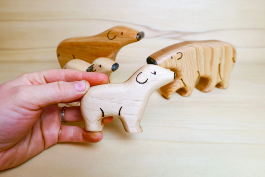 Wooden Polar Bear Family~ Standing, Walking, Or Baby Polar Bear