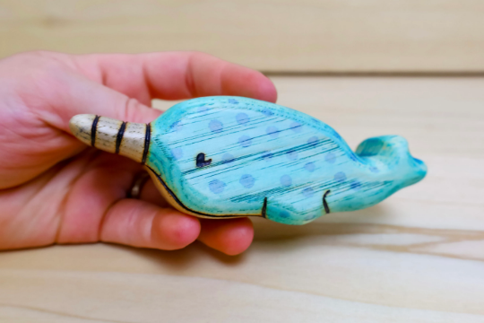 Wooden Baby Narwhal Toy