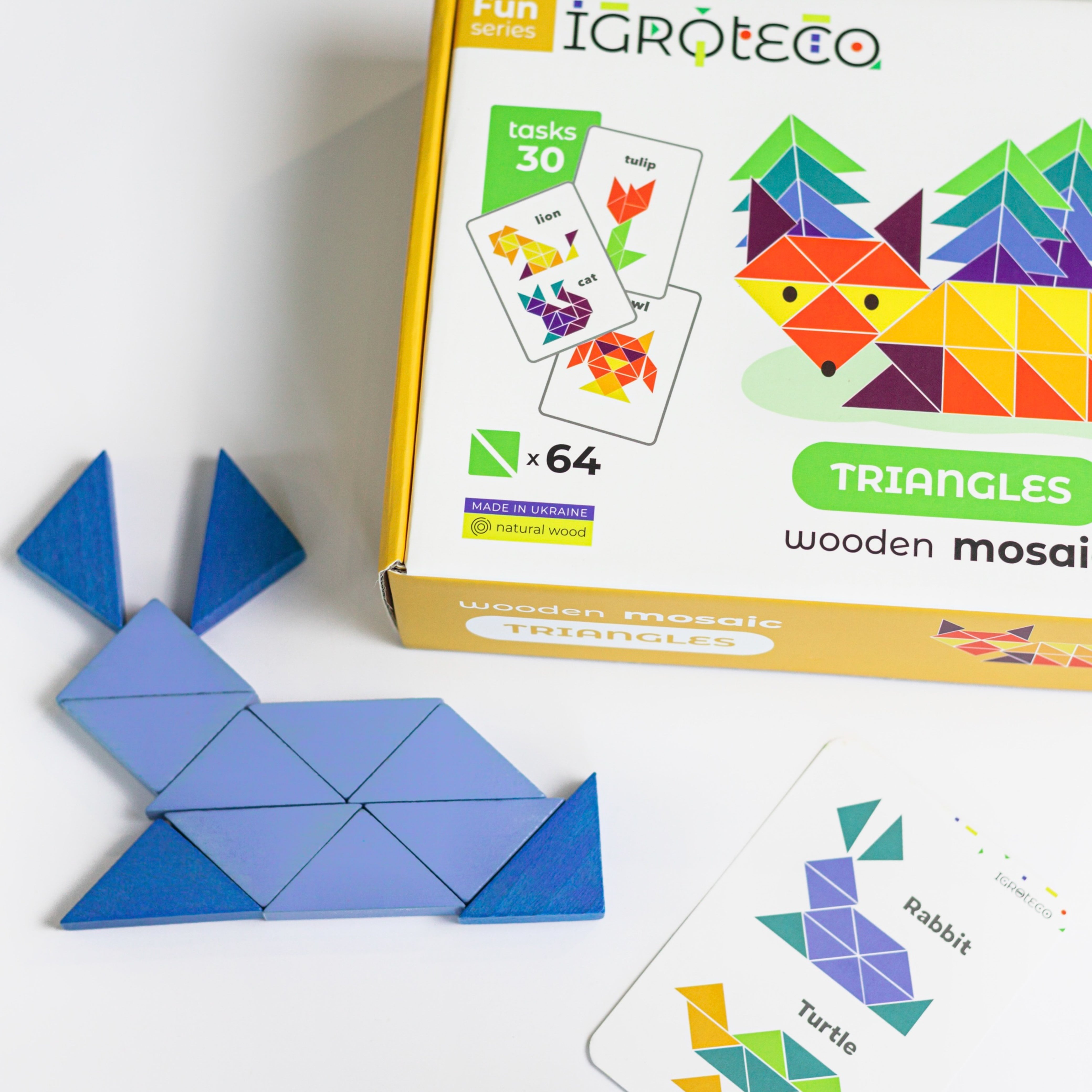 Igroteco Mosaic Triangle Blocks - 64 Pieces
