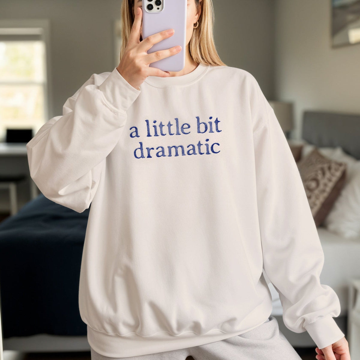 Embroidered "a Little Bit Dramatic" Mother Daughter Matching Outfits