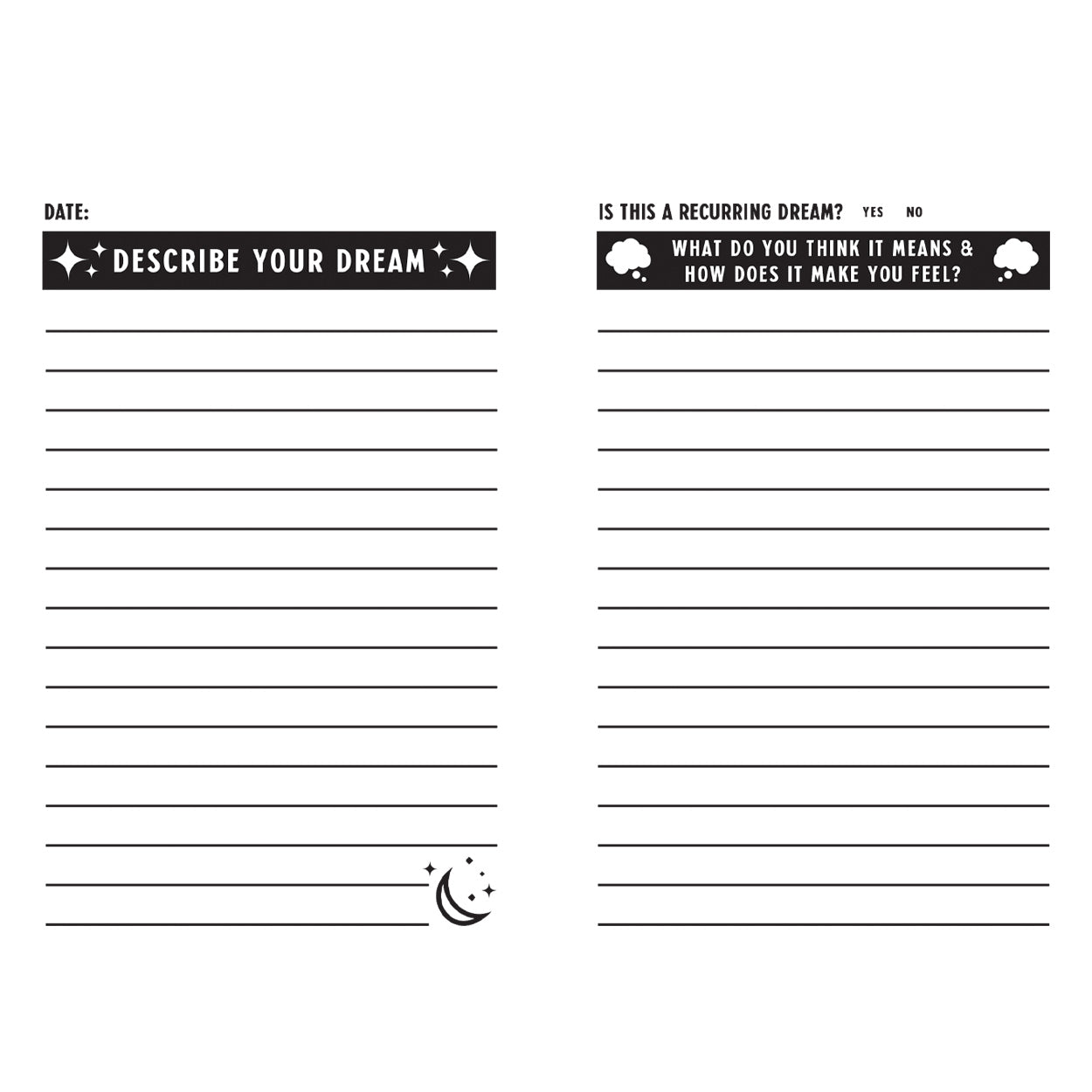 Dream Log Book - Two 20-page Books