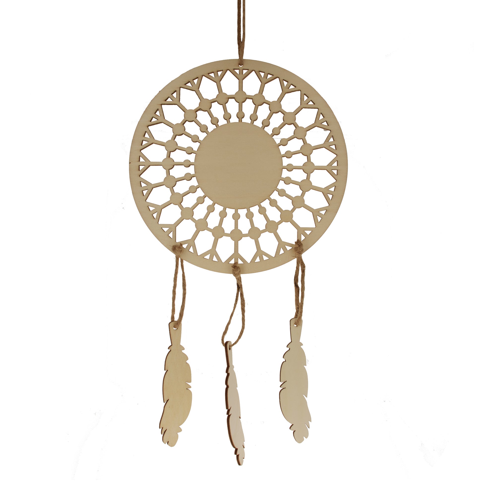 Unfinished Wooden Dream Catcher Cutout Diy Craft 7.8 Inches