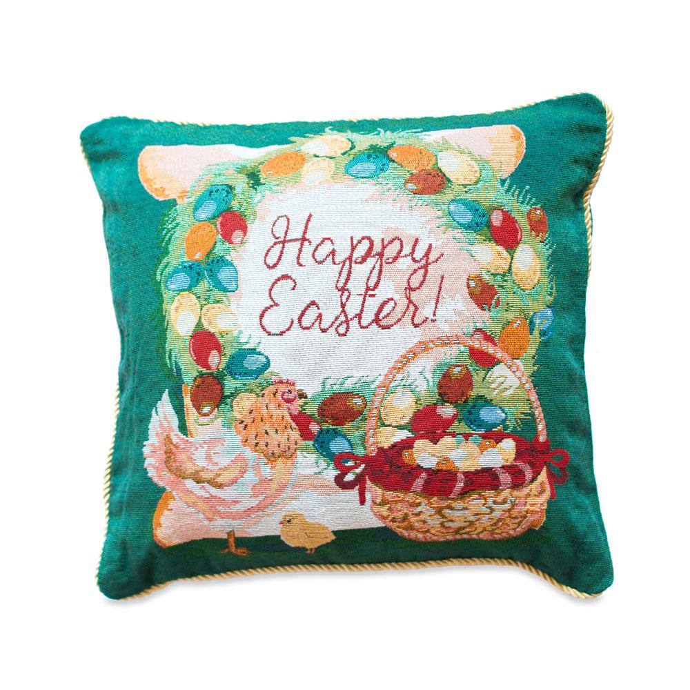 Set Of 2 Happy Easter & Easter Eggs Throw Pillow Covers