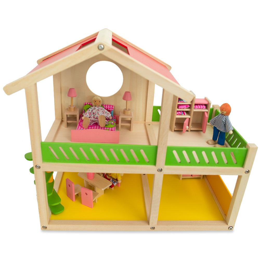 1 Bedroom Wooden Toy House 18.5 Inches