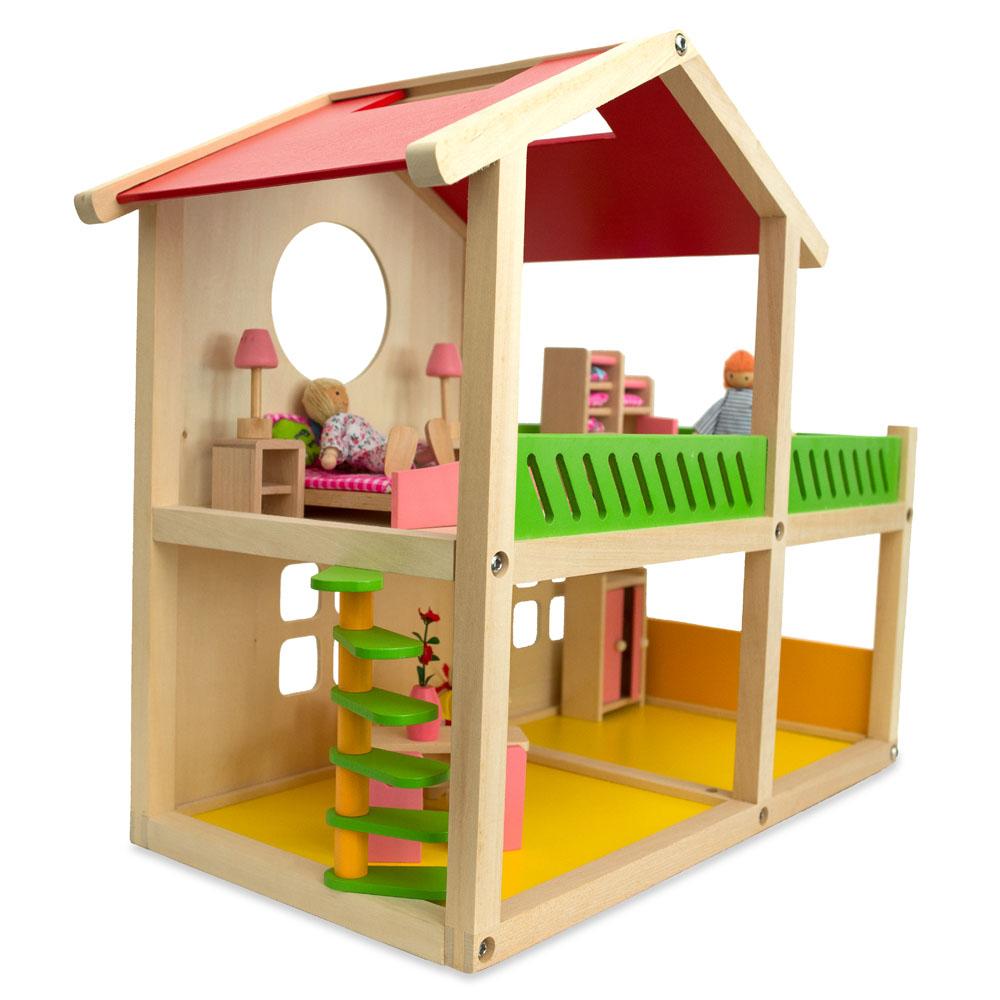1 Bedroom Wooden Toy House 18.5 Inches