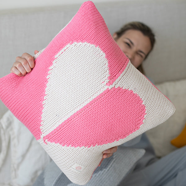 Dual Hearts Organic Cotton Cushion