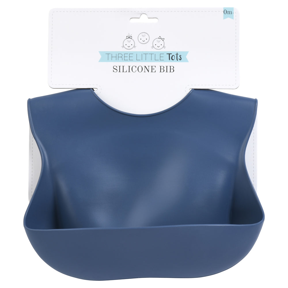 Dusty Blue Silicone Bib
