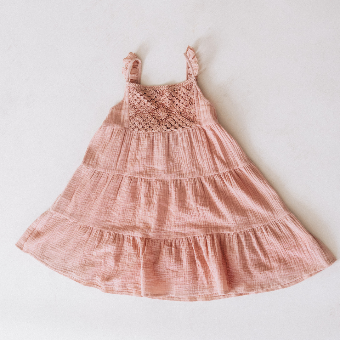 Dusty Rose Crochet Mommy & Me Dress - Child