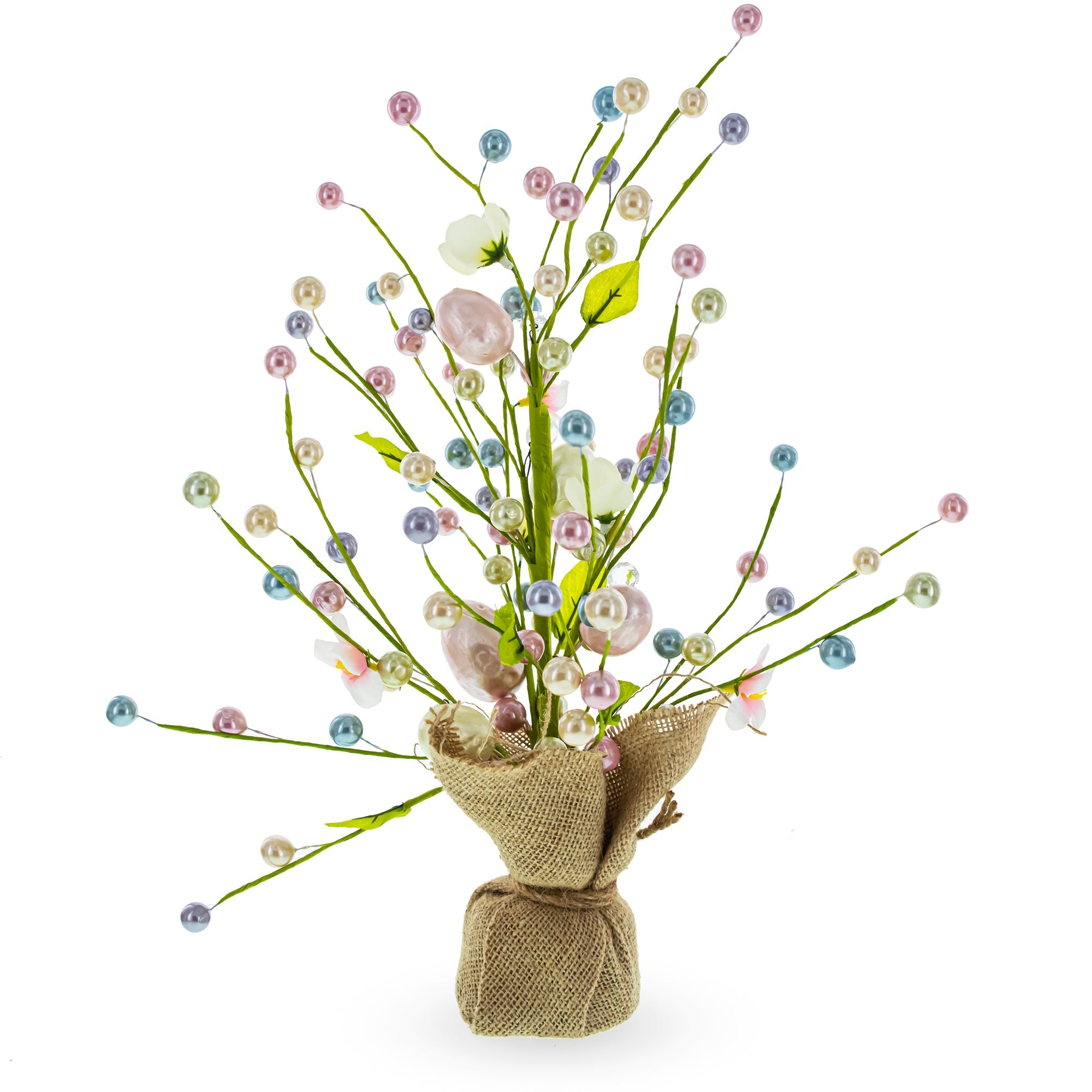 Twinkling Easter Elegance: Led Illuminated Tree Adorned With Decorative Eggs