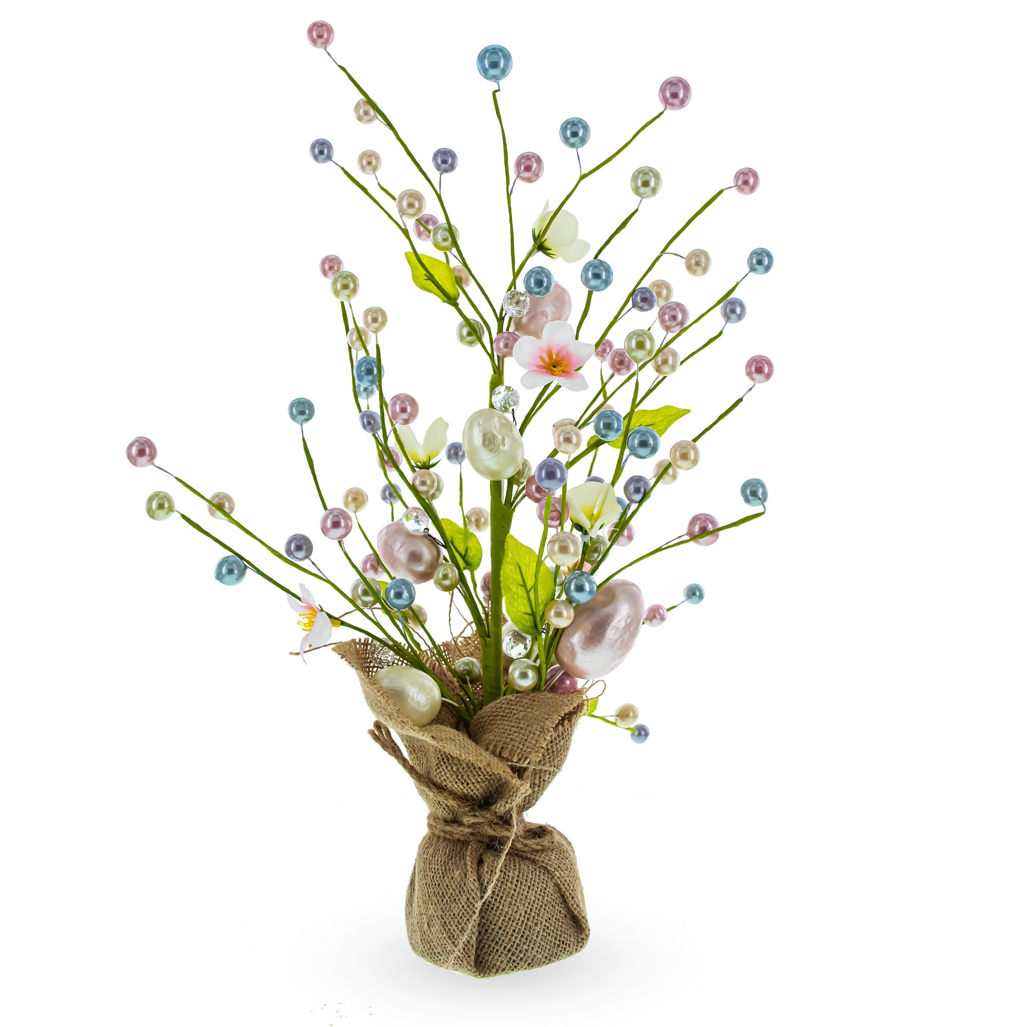 Twinkling Easter Elegance: Led Illuminated Tree Adorned With Decorative Eggs