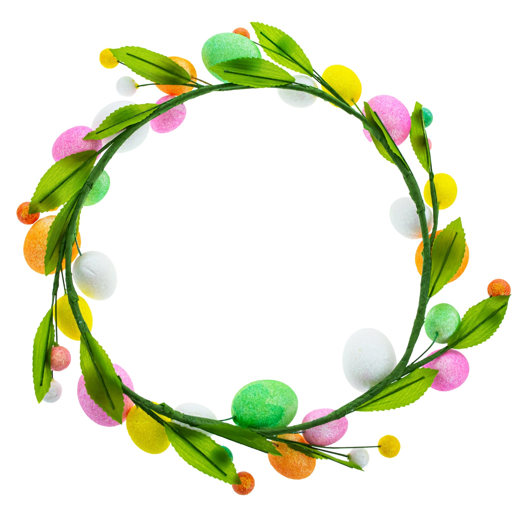 Glistening Easter Egg Wreath 12 Inches Tall