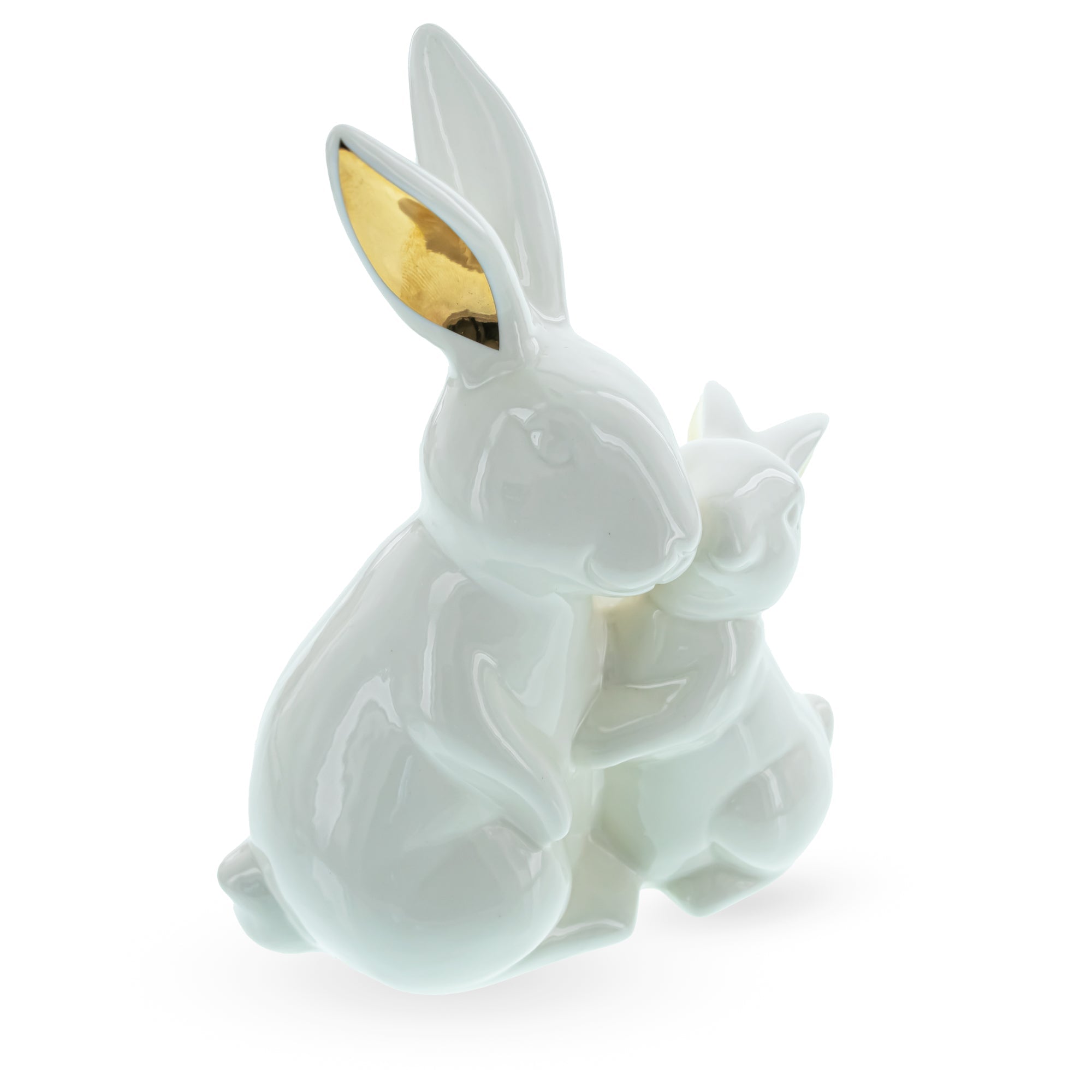 Ceramic Easter Figurine Of Mother Bunny With Her Little One