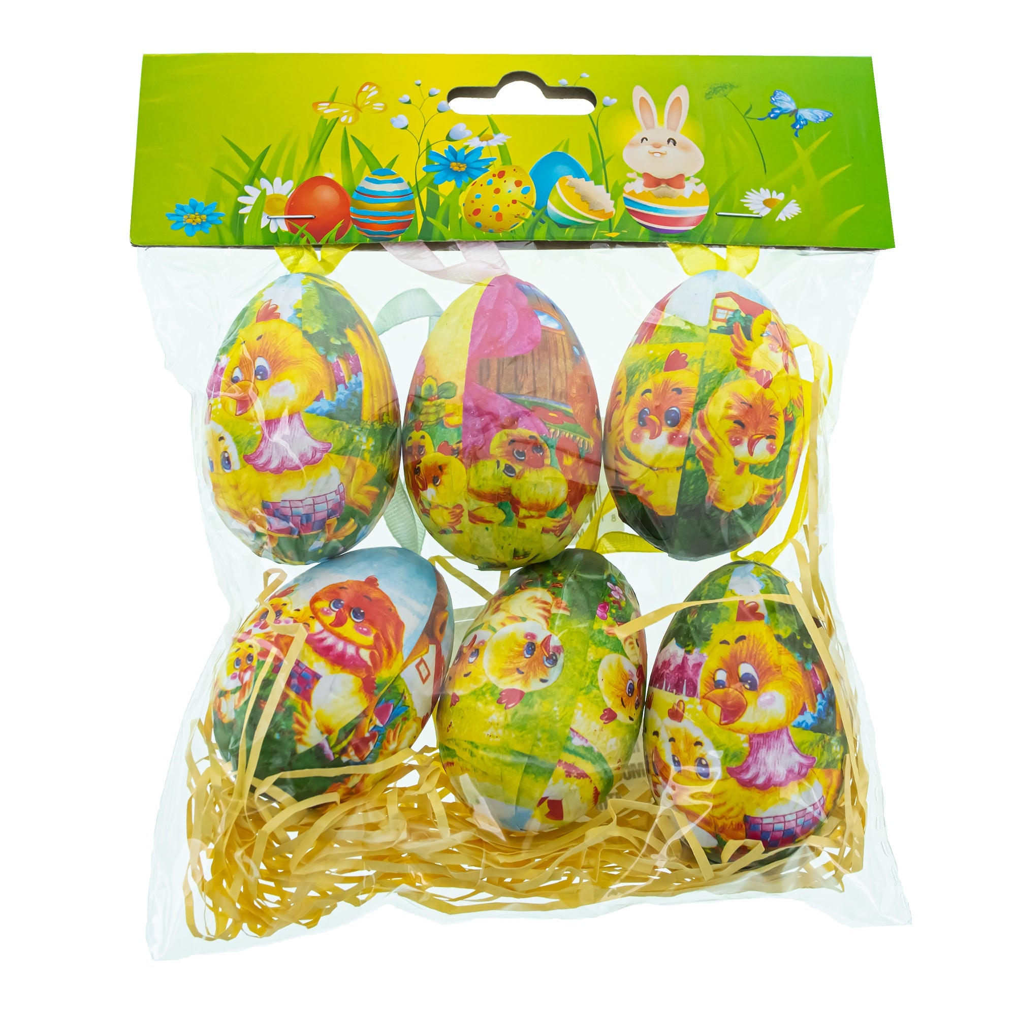 Chirpy Easter: Set Of 6 Chicks Easter Egg Ornaments