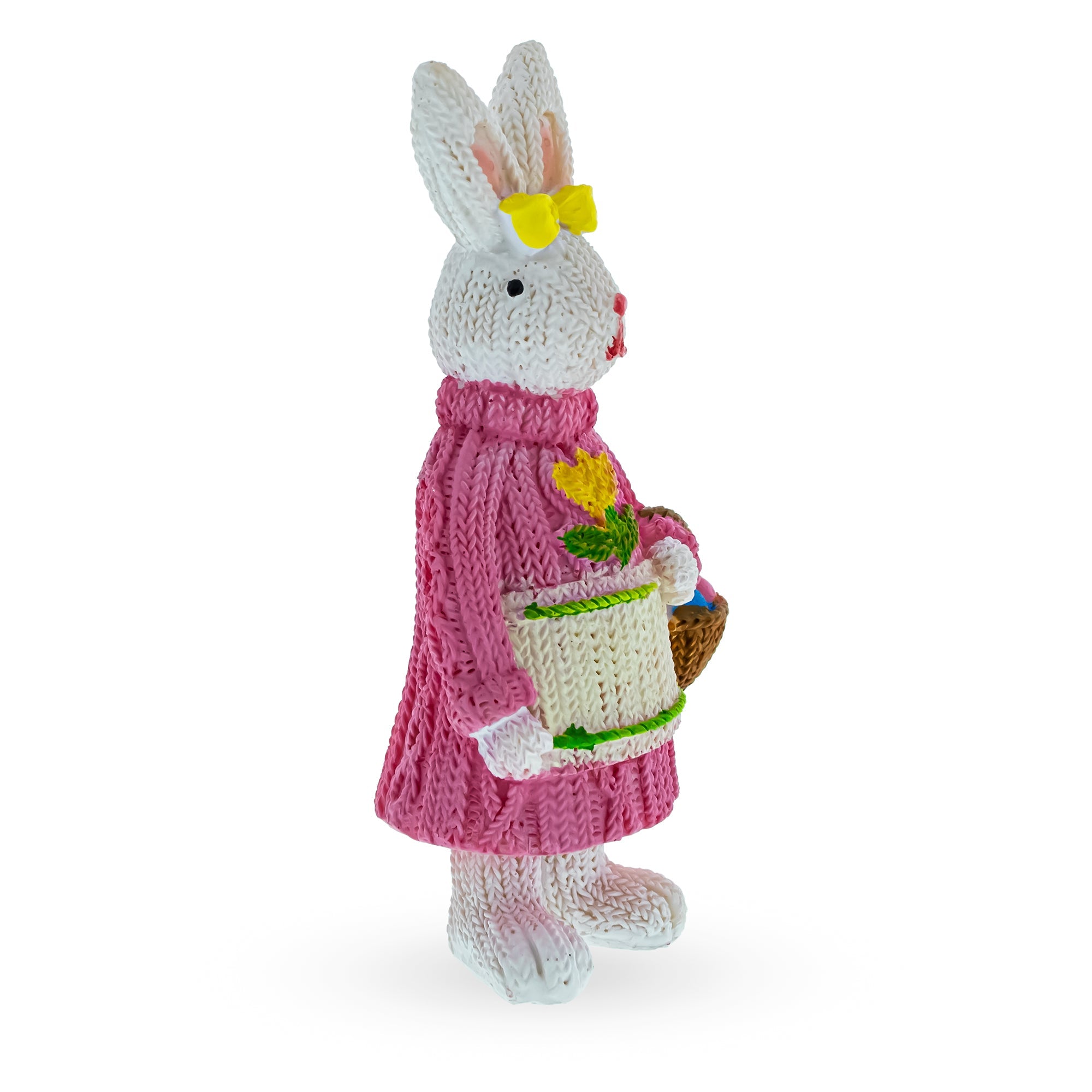 Bunny Cradling A Basket Of Easter Delights Figurine