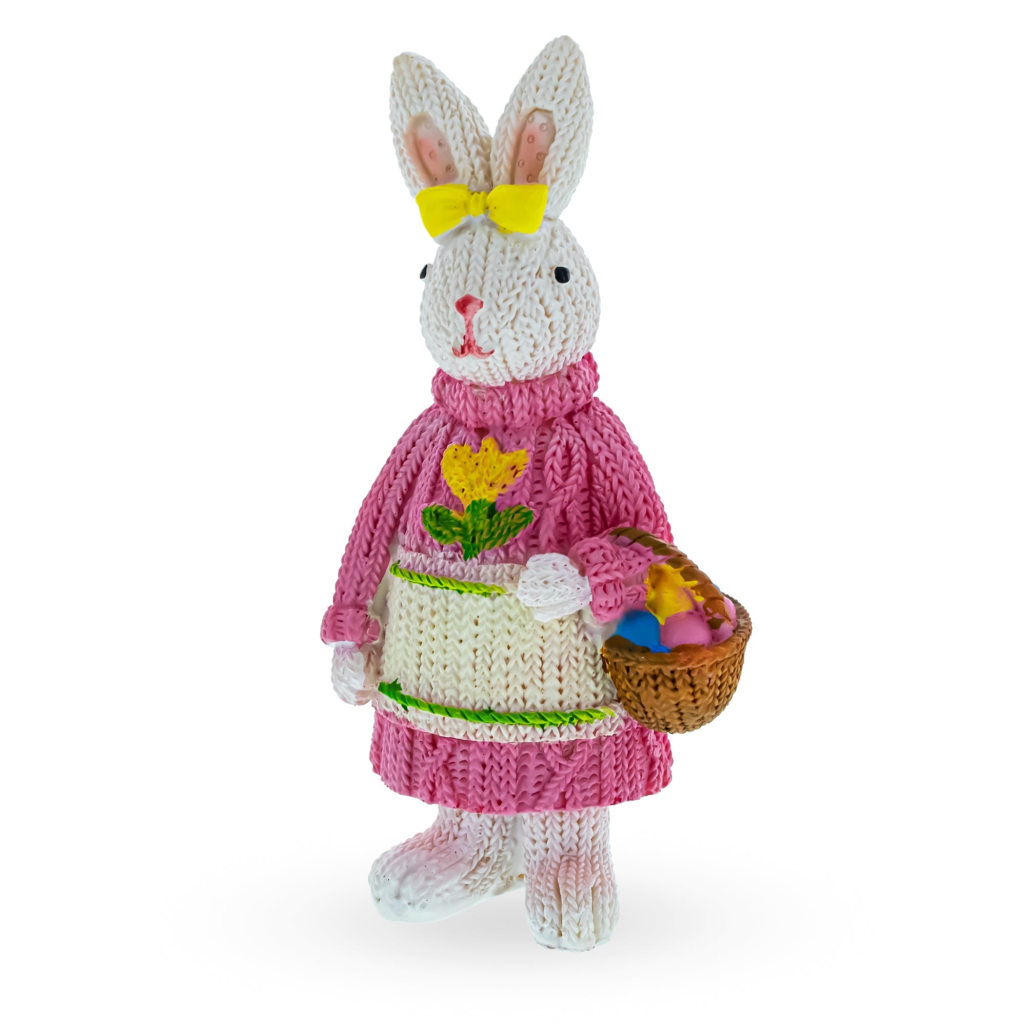 Bunny Cradling A Basket Of Easter Delights Figurine