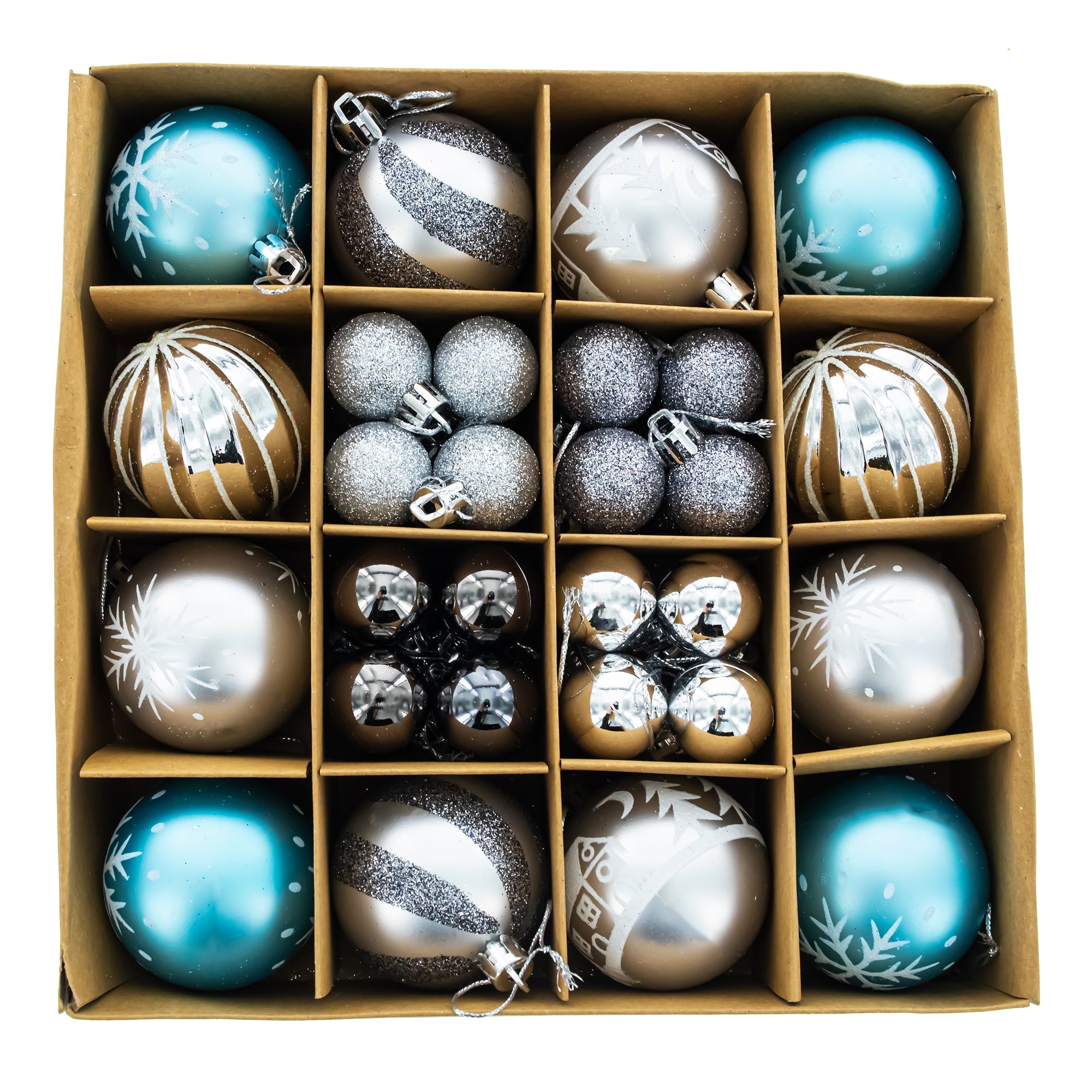 Vibrant Set Of 44-piece Multicolored Ball Christmas Ornaments