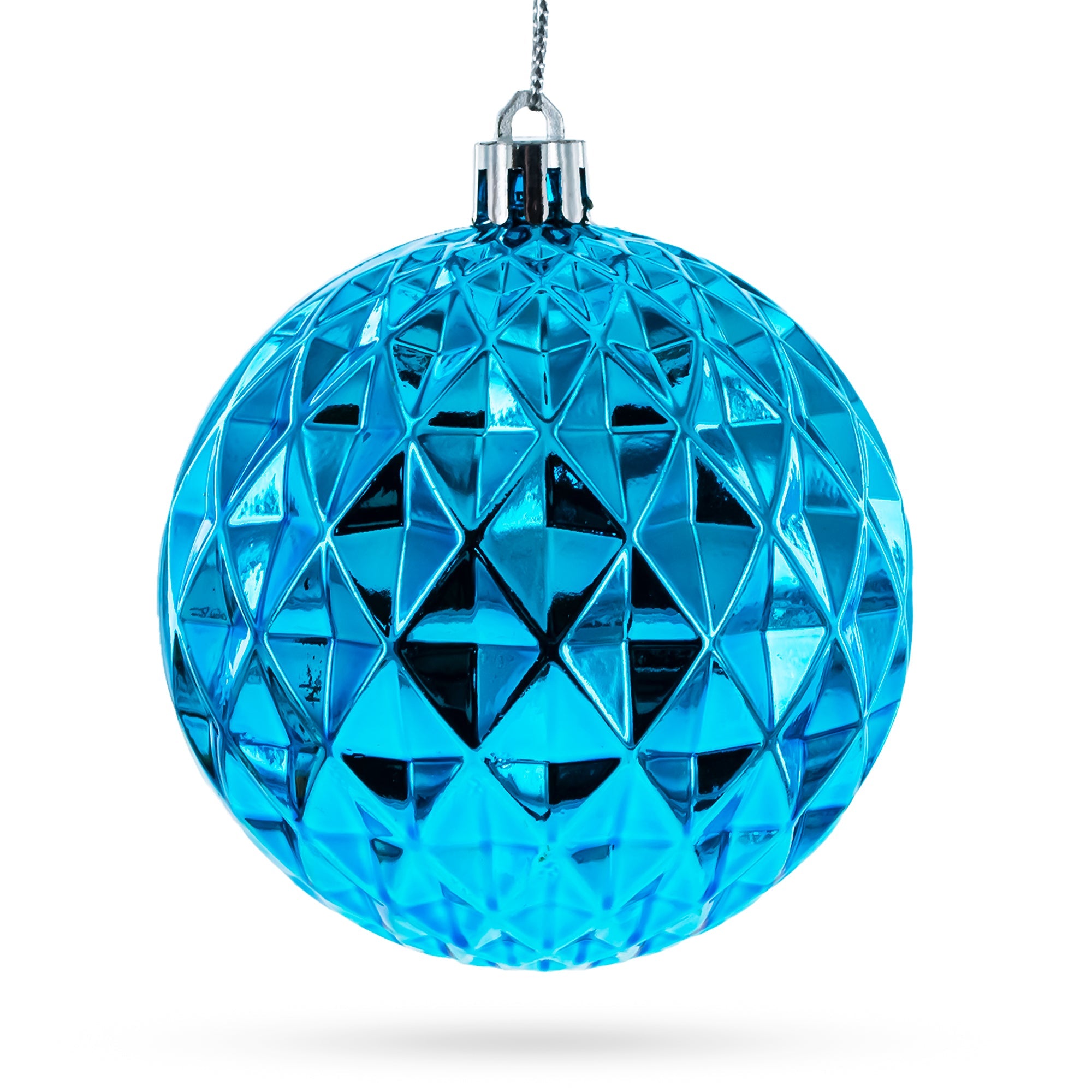 Turquoise Delight: Set Of 12 Plastic Ball Christmas Ornaments