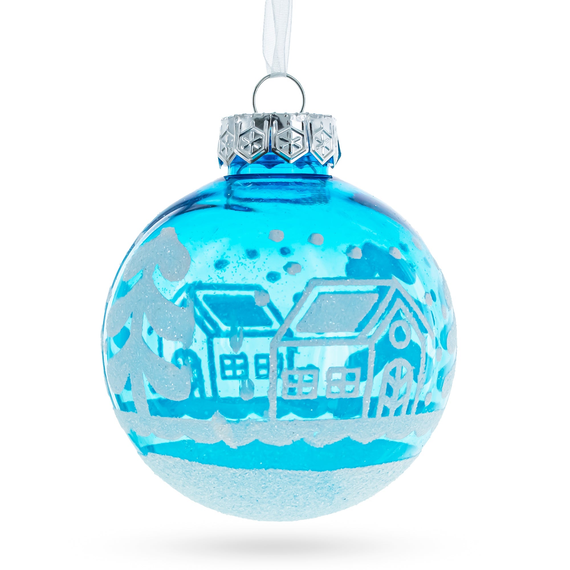 Turquoise Delight: Set Of 12 Plastic Ball Christmas Ornaments