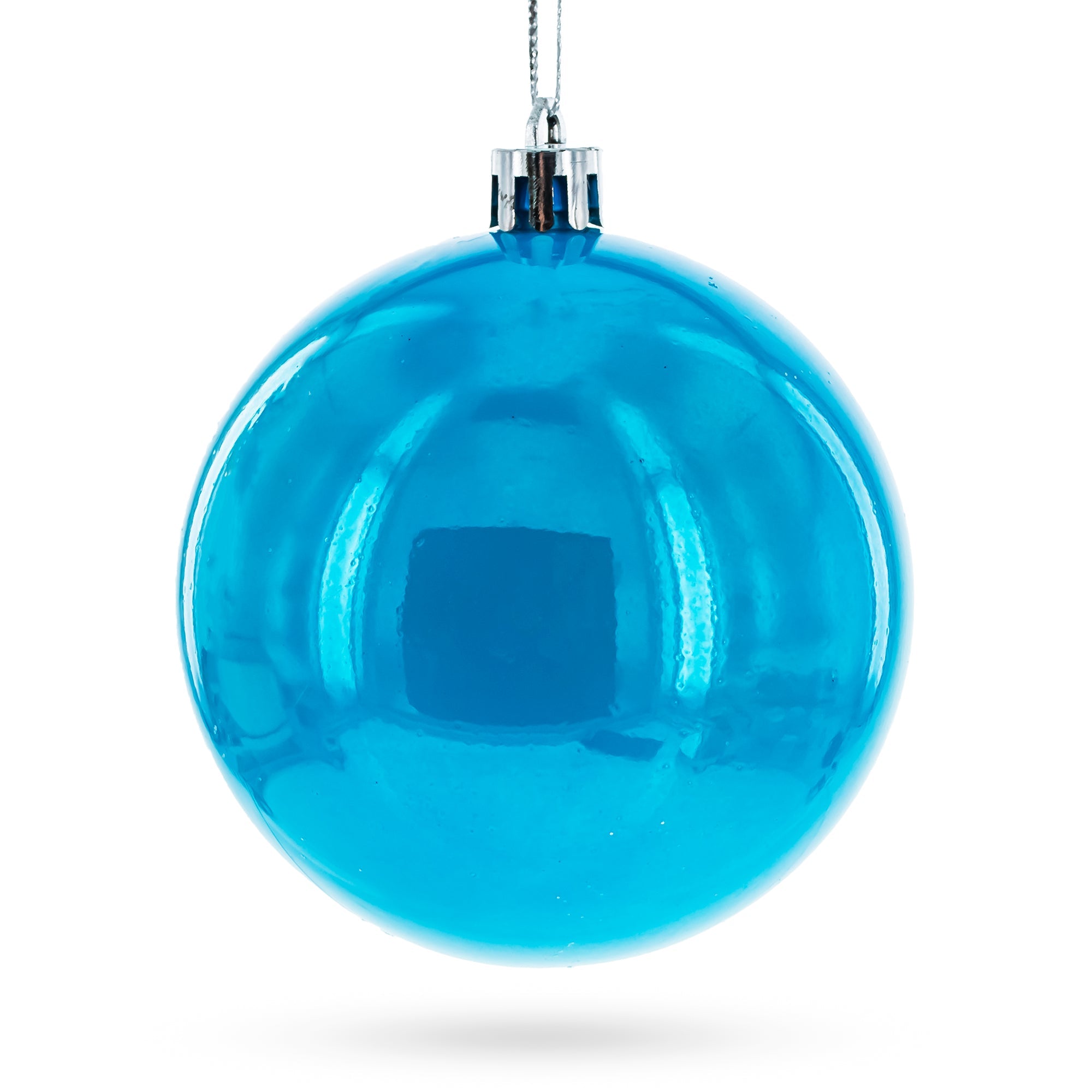 Turquoise Delight: Set Of 12 Plastic Ball Christmas Ornaments