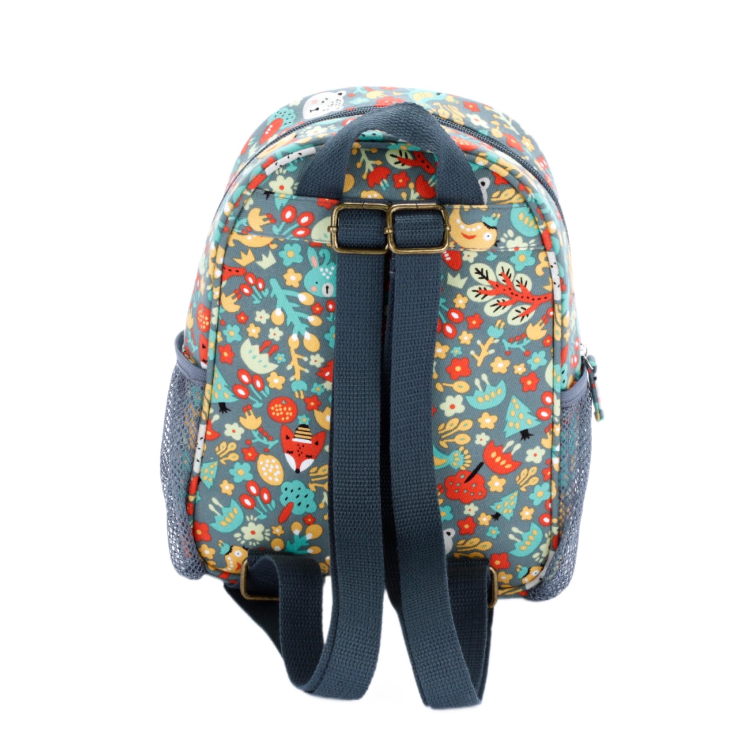 Mini Size Backpack For Little Kids, Toddlers (age 3-8 Y) - Fun Animals Print- Green/ Grey