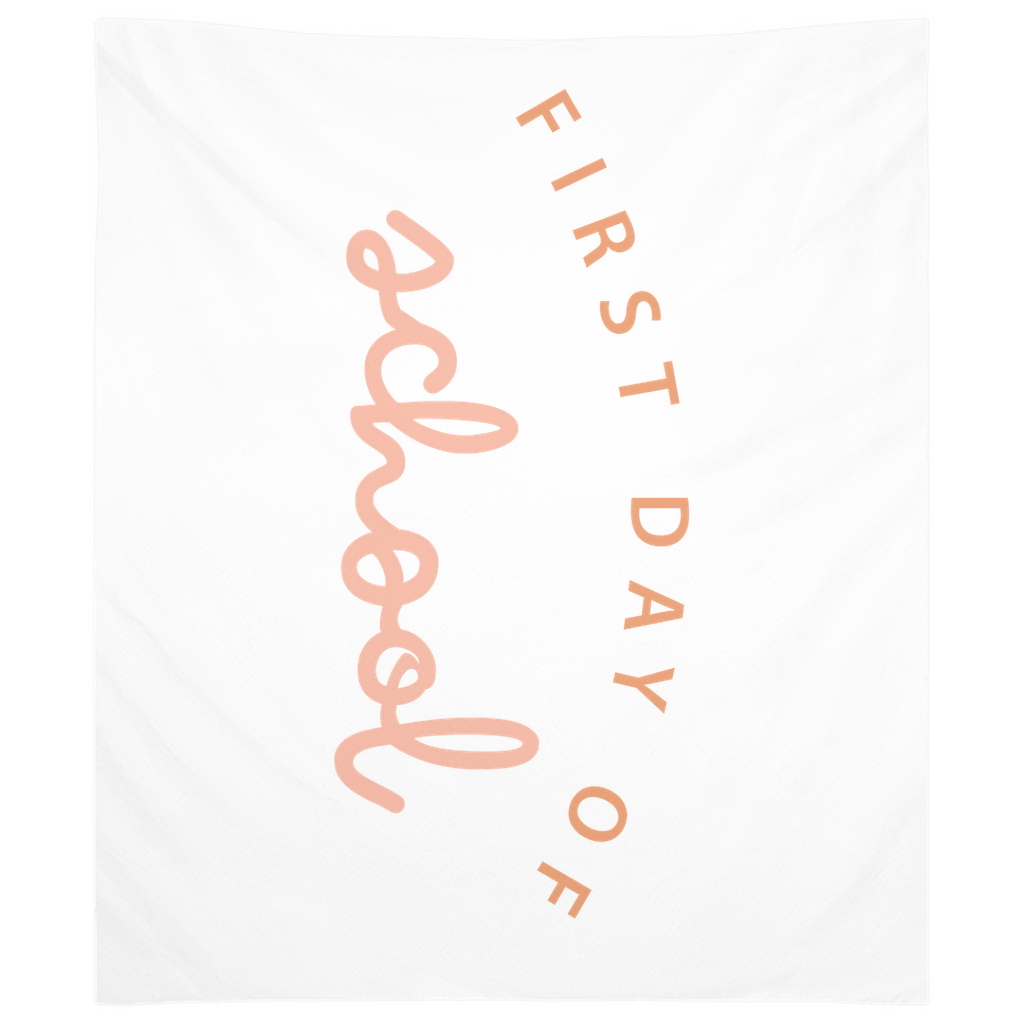 First Day Of School Orange And Pink Tapestry, First Day Of School Banner Green