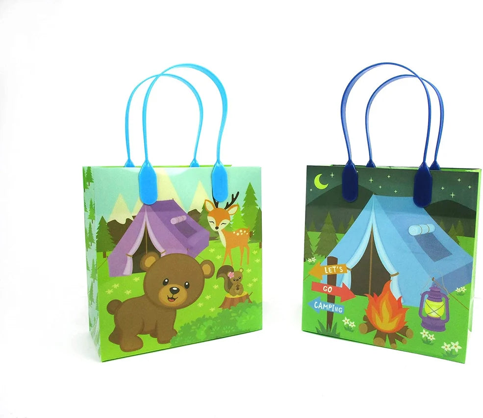 Camping Party Favor Treat Bags - Set Of 6 Or 12
