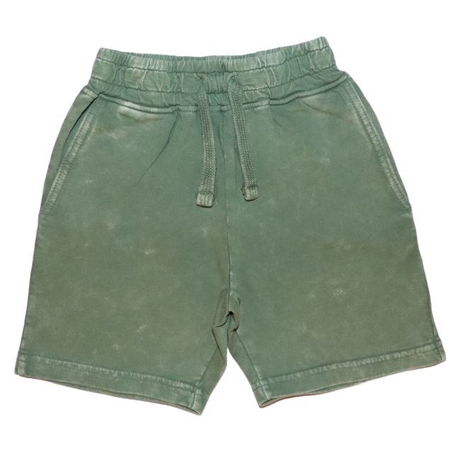 Kids Solid Enzyme Shorts - Light Olive