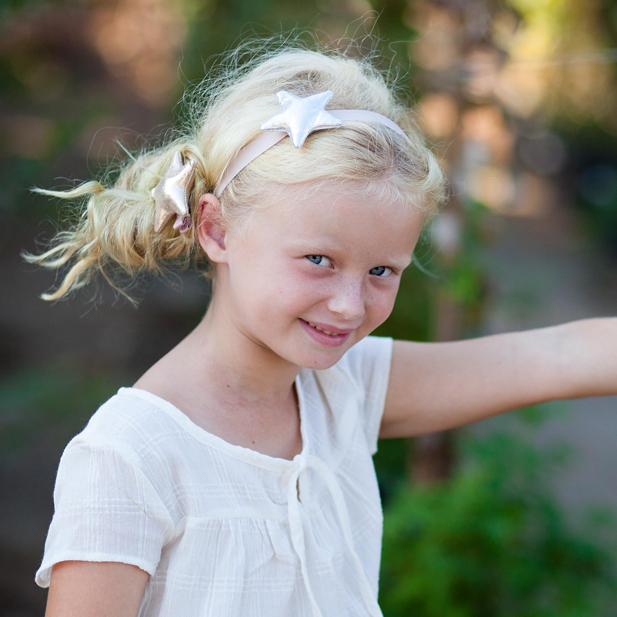 Festive, Shiny Star Headband For Girls All Ages- Gold, Silver