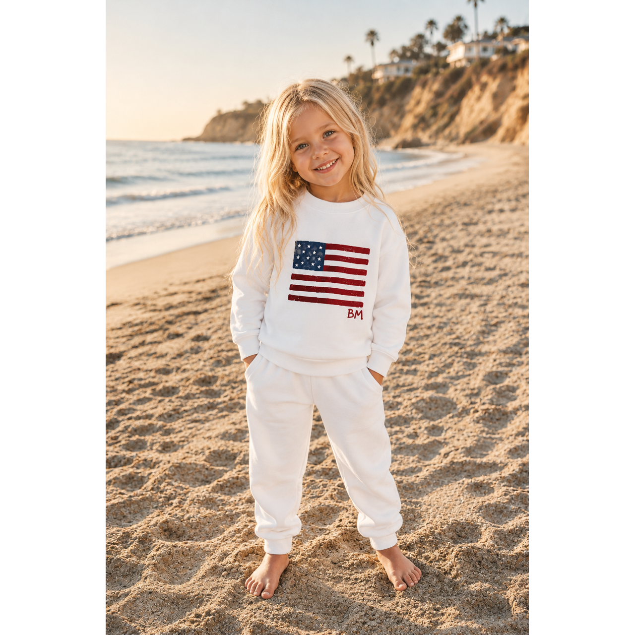 Organic Cloud Flag Pullover White