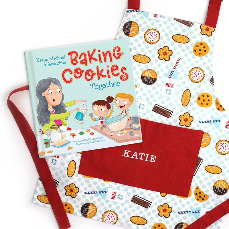 Baking Christmas Cookies Together Personalized Book and Apron Gift Set