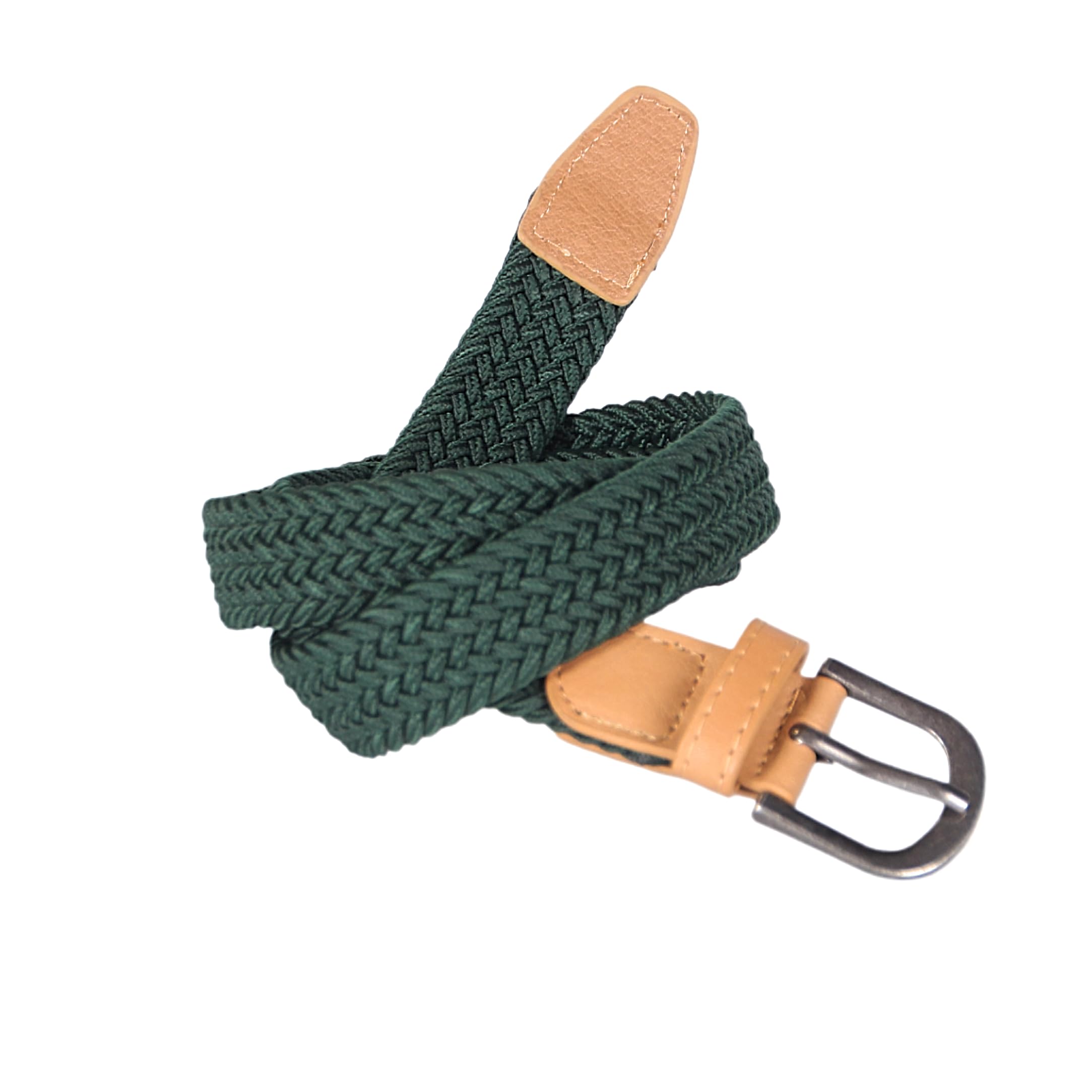 Boys Stretchy Cord Braided Leather Belt - Children's Age (4-7 Y) (8-14y)