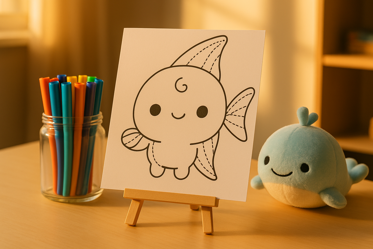 Kawaii Ocean Alphabet Tracing & Coloring Book | Digital Download Pdf