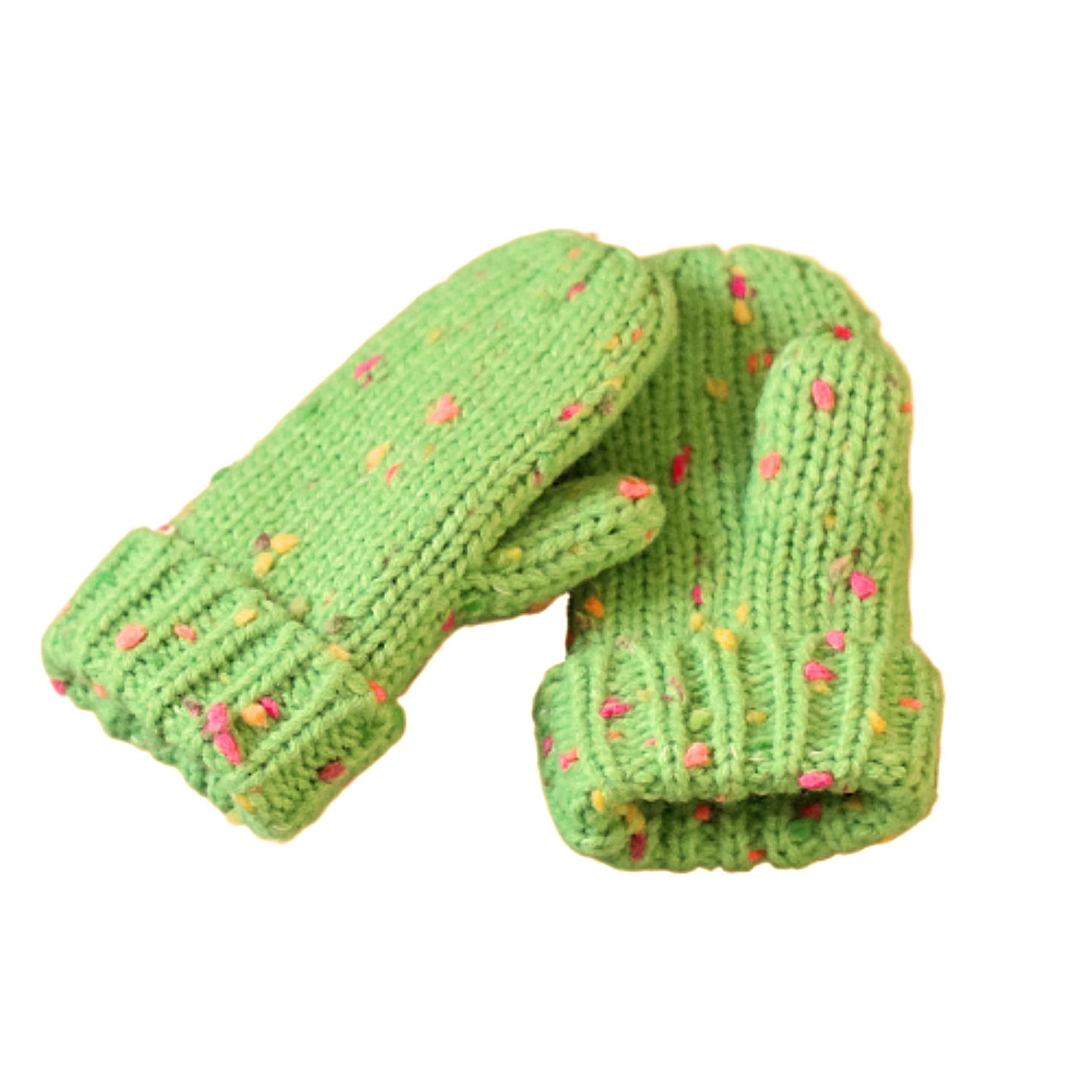 Girls Fun Speckled Knit Mittens For Kids All Ages 1-12 Years, Premium Quality, Fleece-lined Cold Weather Essential