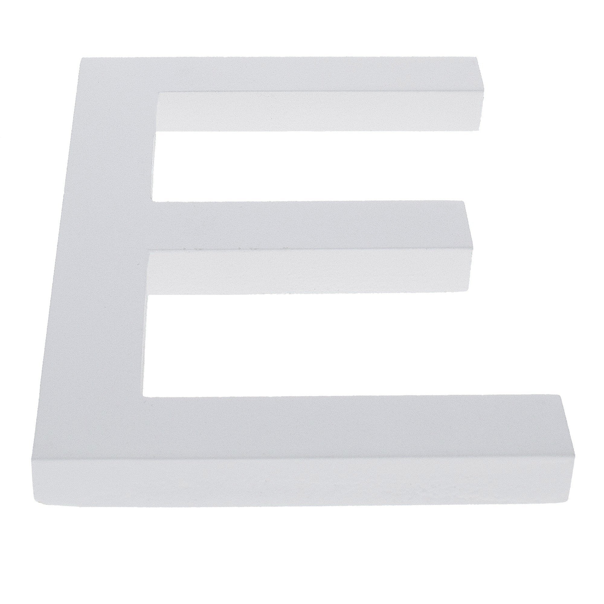 Arial Font White Painted Mdf Wood Letter E (6 Inches)