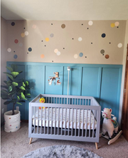 Watercolor Earth Tones Polka Dots - Fabric Nursery Wall Art Decals