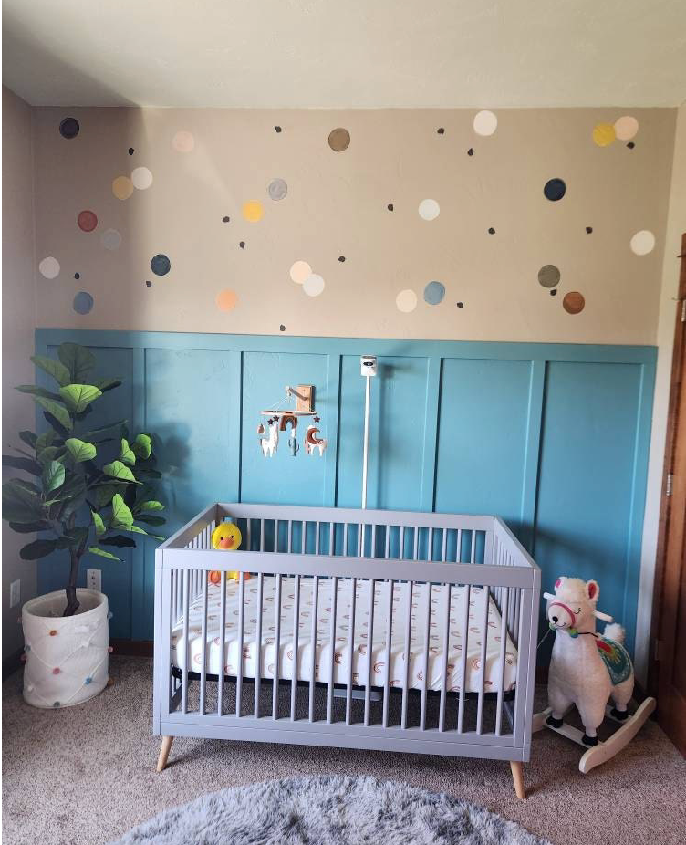 Watercolor Earth Tones Polka Dots - Fabric Nursery Wall Art Decals