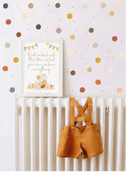 Watercolor Earth Tones Polka Dots - Fabric Nursery Wall Art Decals