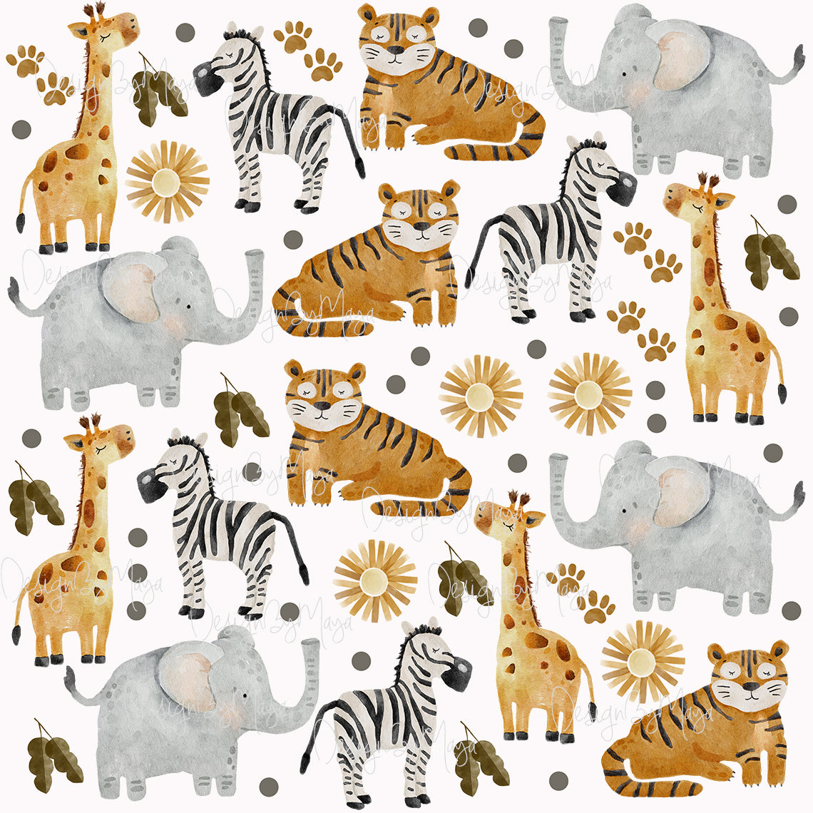 Safari Animals - Fabric Nursery Wall Art Decals