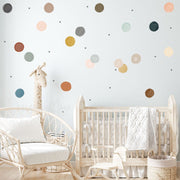 Watercolor Polka Dots - Fabric Nursery Wall Art Decals