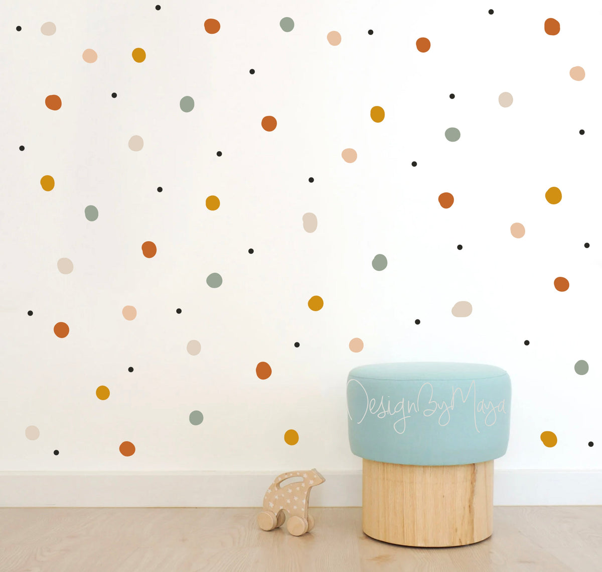 Earth Tones Polka Dots - Fabric Nursery Wall Art Decals