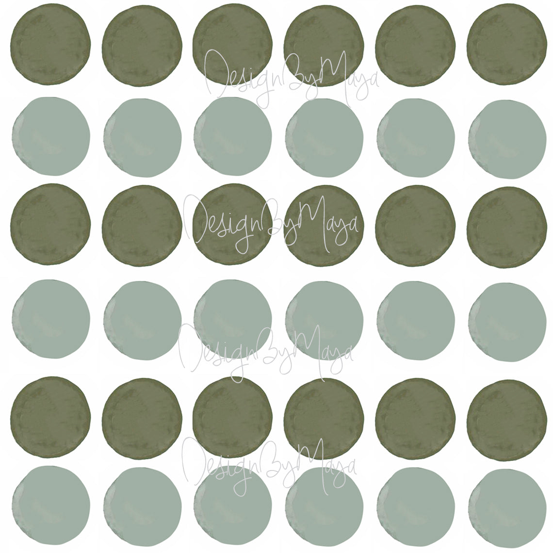 Watercolor Earth Tones Polka Dots - Fabric Nursery Wall Art Decals