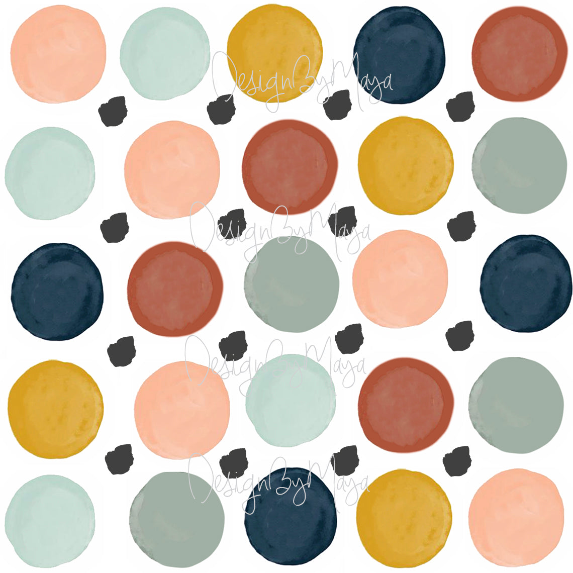 Watercolor Polka Dots - Fabric Nursery Wall Art Decals
