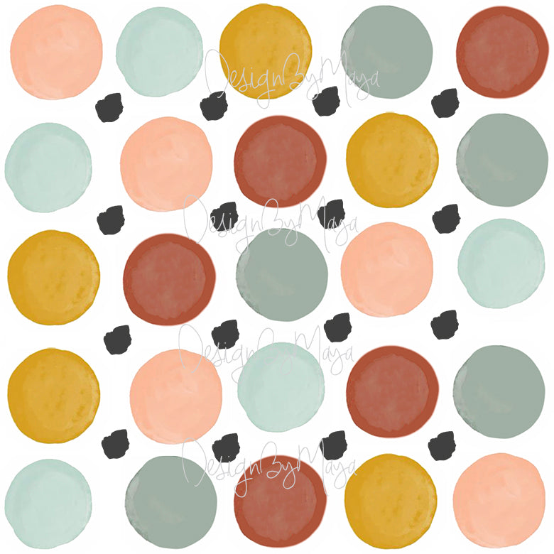 Watercolor Rainbow & Dots - Fabric Nursery Wall Art Decals