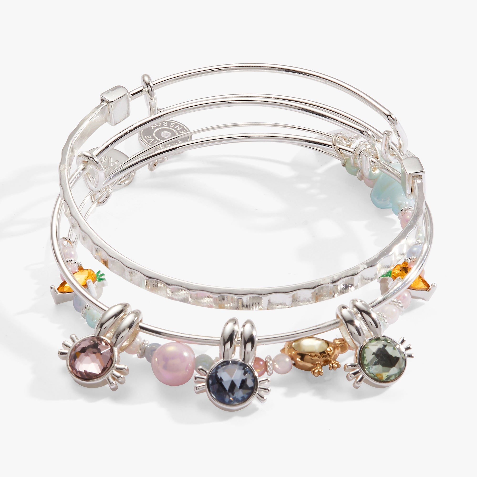 Crystal Bunny Bangles Set Of 3