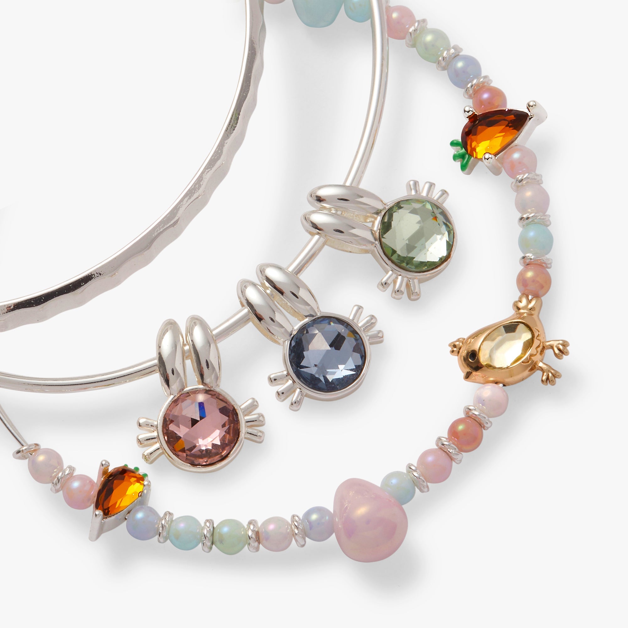 Crystal Bunny Bangles Set Of 3