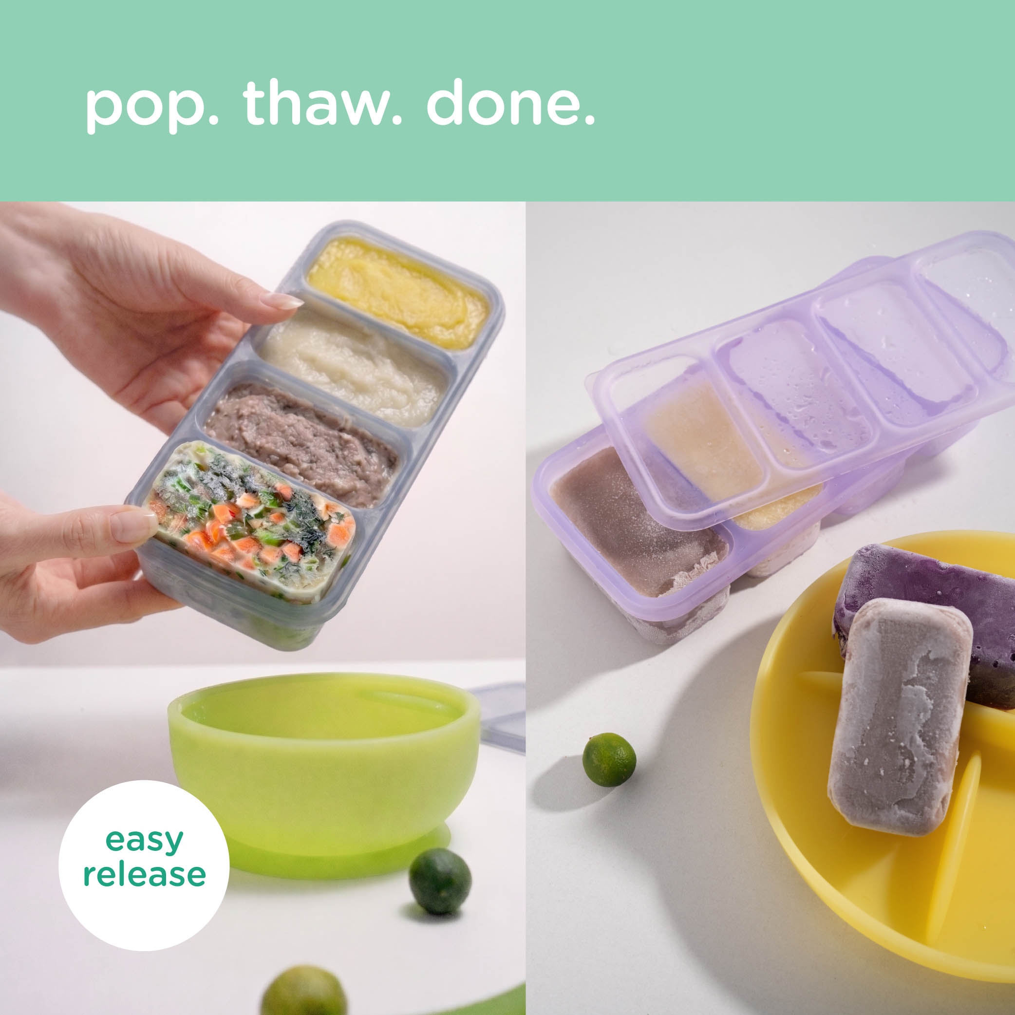 Silicone Freezer Tray For Batch-prepped Baby Food (1/2 Cup)