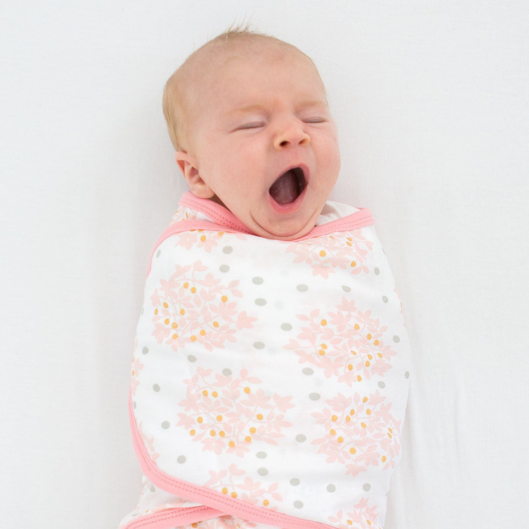 3 Swaddle Wraps - Heavenly Floral, Bella, Tiny Triangles, Pinks With Touch Of Gold Shimmer