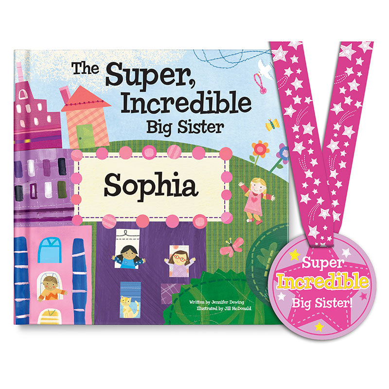 The Super, Incredible Big Sister Personalized Book and Medal